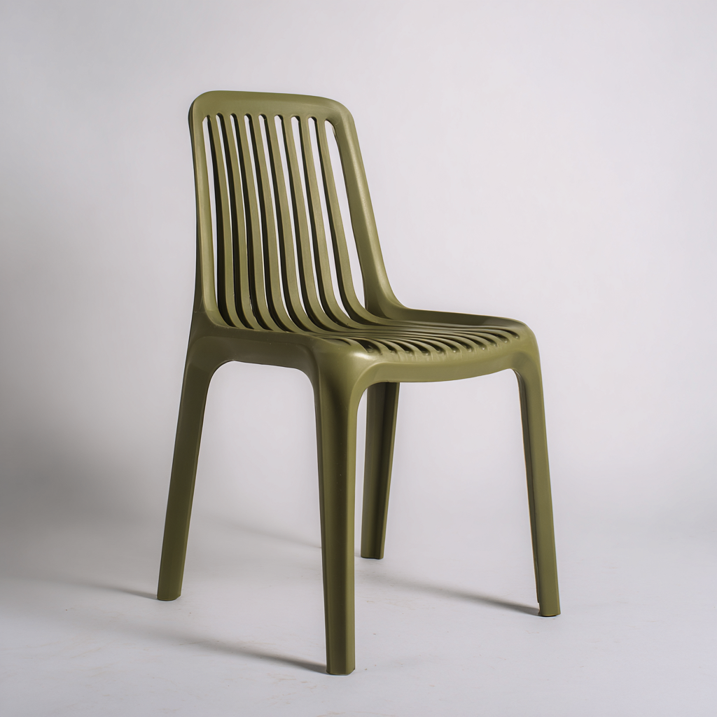 Gartenstuhl 54x55x83 cm - Kunststoff - olivgrün - stapelbar - leicht und wetterfest für den Außenbereich-Domainota