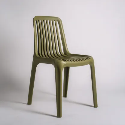 Gartenstuhl 54x55x83 cm - Kunststoff - olivgrün - stapelbar - leicht und wetterfest für den Außenbereich-Domainota