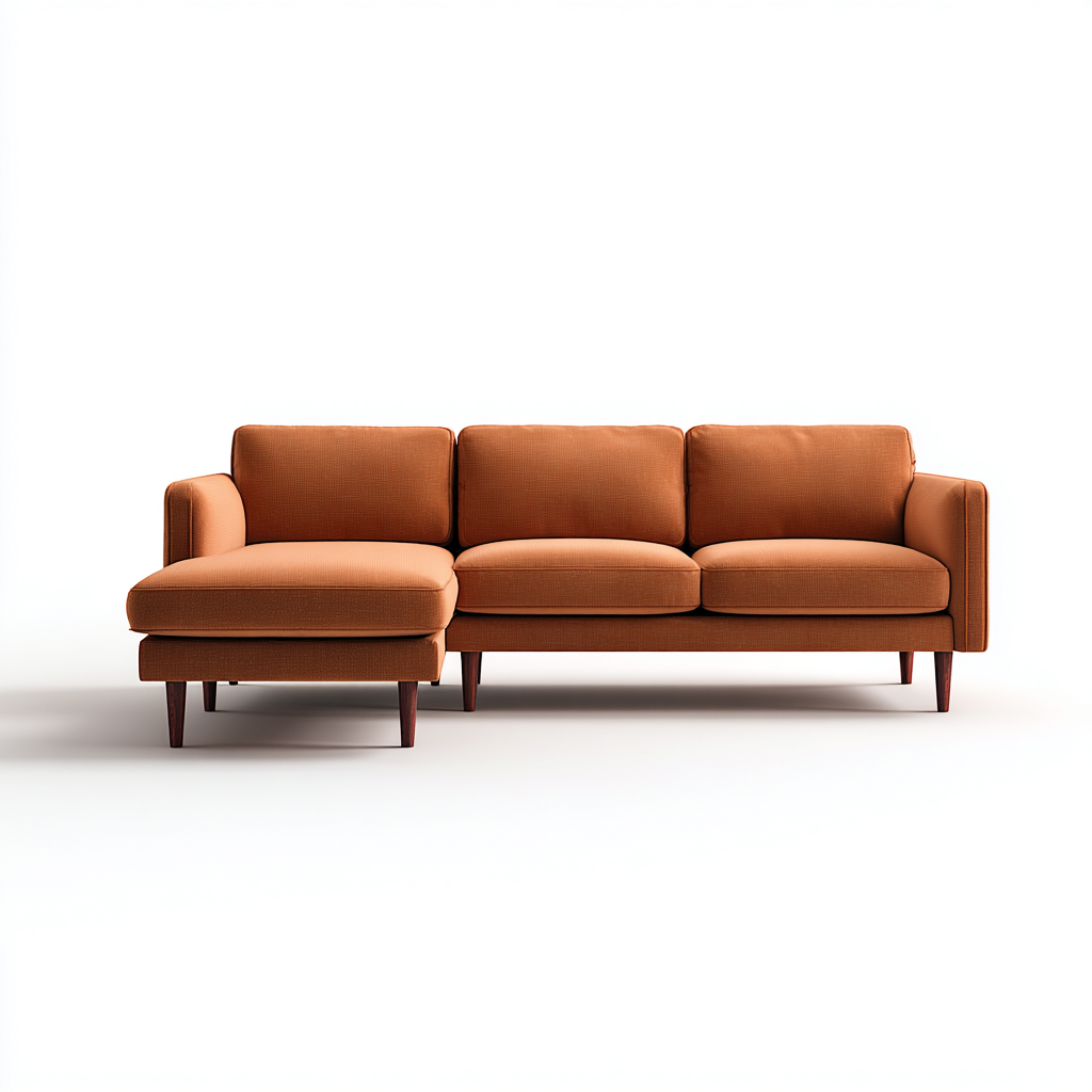 Ecksofa Stoffpolsterung 260x160x85 cm - orange - für Wohnzimmer - modernes Design-Domainota