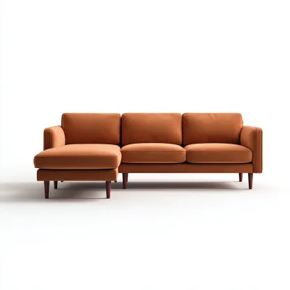 Ecksofa Stoffpolsterung 260x160x85 cm - orange - für Wohnzimmer - modernes Design-Domainota