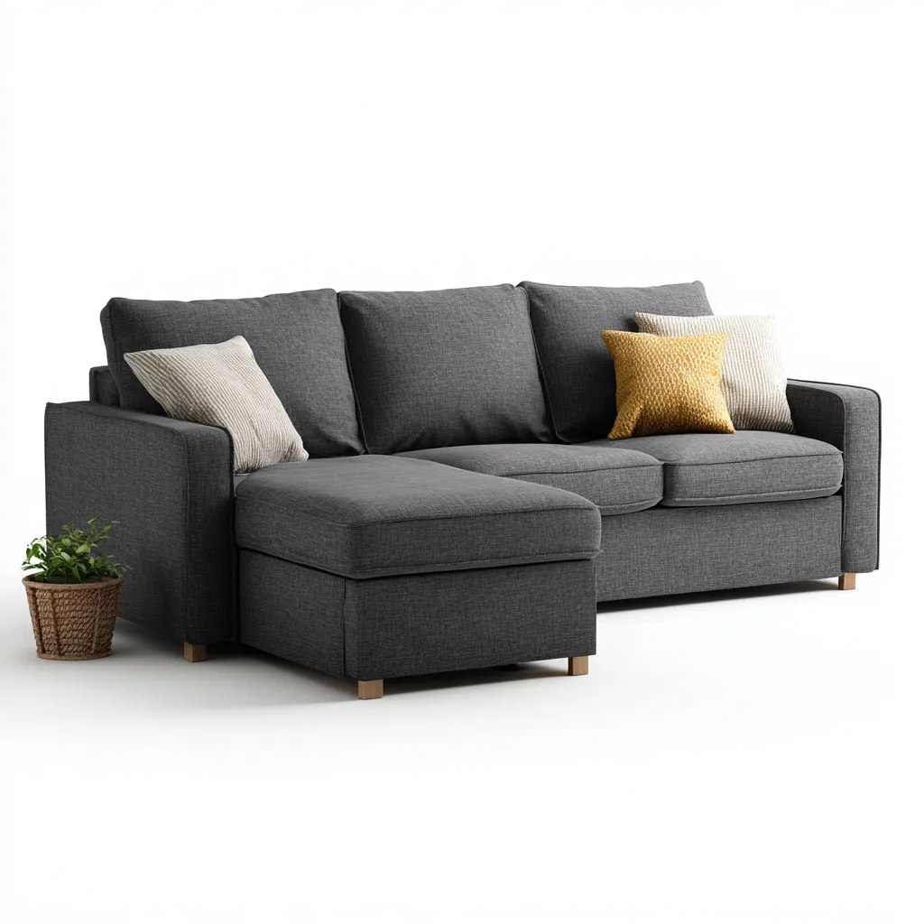 Ecksofa Stoff 250x160x88 cm - Dunkelgrau - Modernes Design - Für Wohnzimmer-Domainota