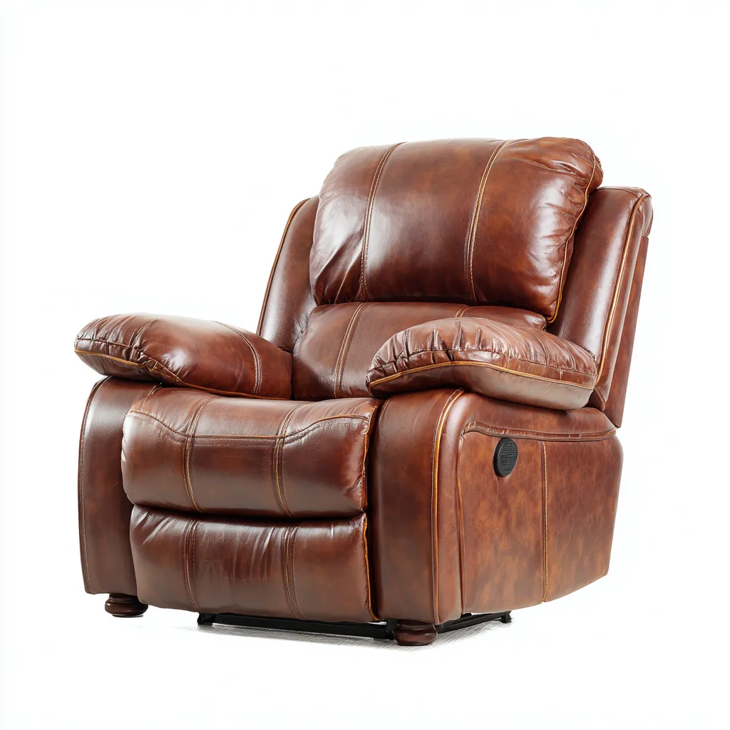 Liegesessel Kunstleder 100x96x104 cm - Braun - Klassisches Vintage-Design mit breiten Armlehnen und weicher Polsterung - Für Wohnzimmer-Domainota