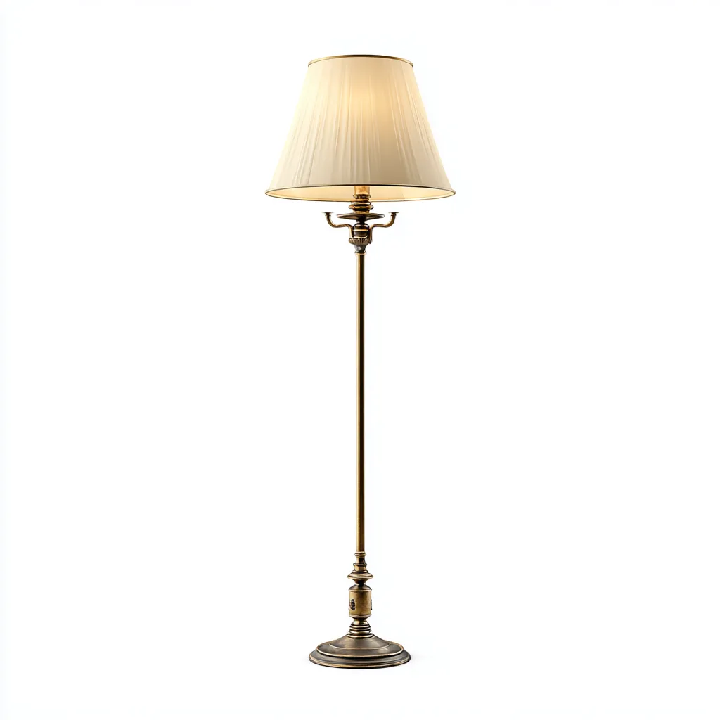 Stehlampe 36x36x165 cm - Metall und Stoff - gold - creme - geeignet für Wohnzimmer und Schlafzimmer - klassisches Design-Domainota