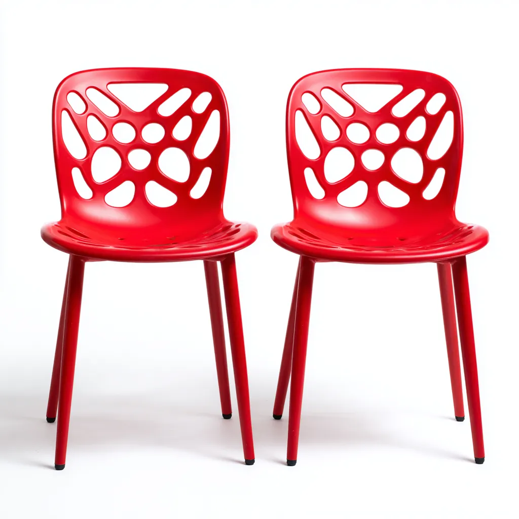 Gartenstuhl 54x56x84 cm - Kunststoff - rot - stapelbar - modern und wetterfest für den Außenbereich-Domainota