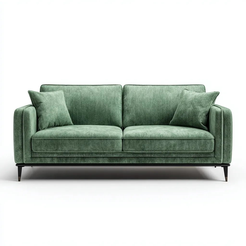 Gerades Sofa-Stoff-Metallfüße-160x85x82 cm-Salbeigrün-Modernes Design für Wohnzimmer-Domainota