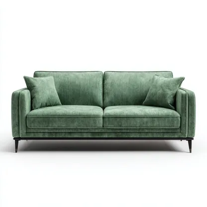 Gerades Sofa-Stoff-Metallfüße-160x85x82 cm-Salbeigrün-Modernes Design für Wohnzimmer-Domainota