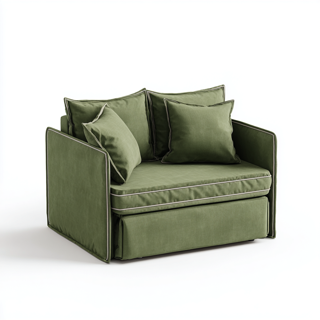 Gerades Sofa Stoffpolsterung 120x90x85 cm - olivgrün - für Wohnzimmer - modernes Design-Domainota