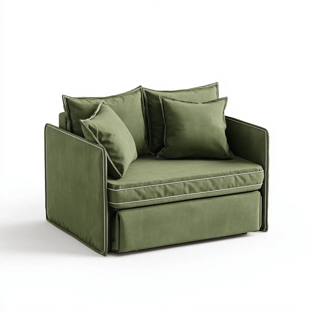 Gerades Sofa Stoffpolsterung 120x90x85 cm - olivgrün - für Wohnzimmer - modernes Design-Domainota