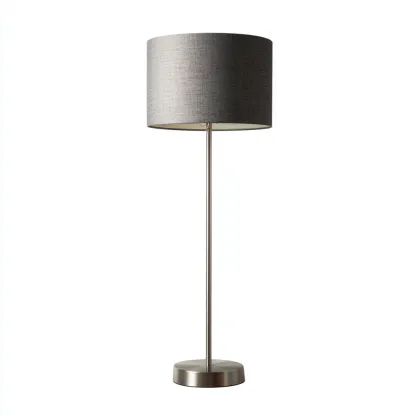 Stehlampe - Metall - Textil - 30x30x150 cm - Grau - Silber - Modernes Design für Wohnzimmer - Arbeitszimmer-Domainota