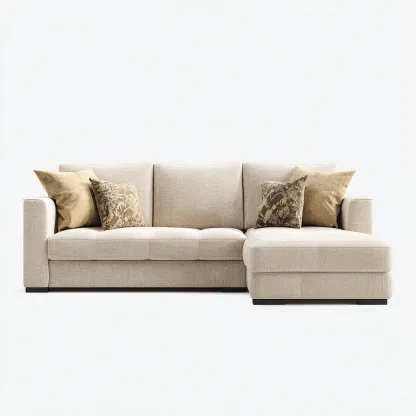 Ecksofa Stoff 260x160x85 cm - Beige - Modernes Design - Für Wohnzimmer-Domainota