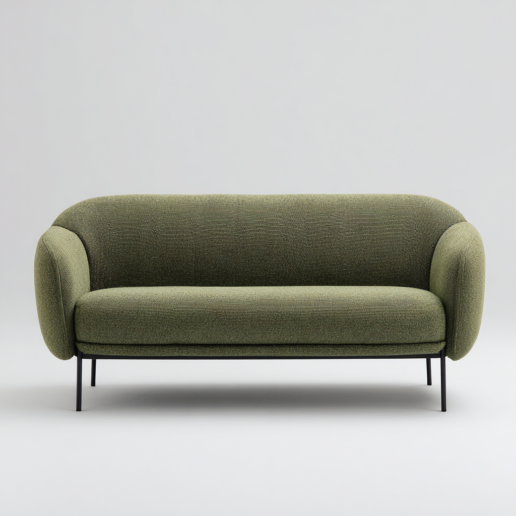 Gerades Sofa Stoffpolster 160x85x80 cm - Olivgrün - Modernes Design - Für Wohnzimmer-Domainota