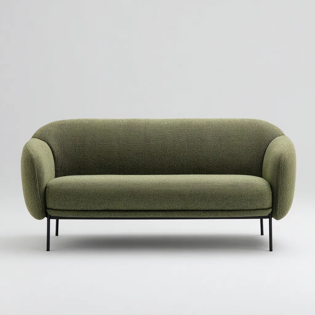 Gerades Sofa Stoffpolster 160x85x80 cm - Olivgrün - Modernes Design - Für Wohnzimmer-Domainota