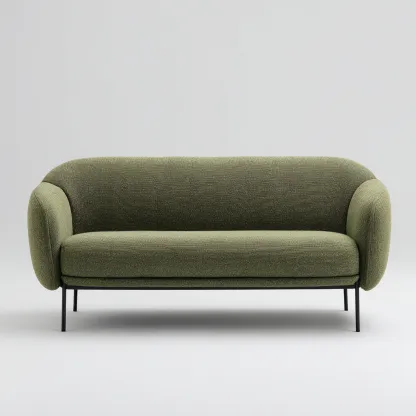 Gerades Sofa Stoffpolster 160x85x80 cm - Olivgrün - Modernes Design - Für Wohnzimmer-Domainota