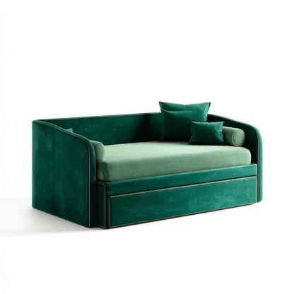 Schlafsofa-Samt-Holz-210x95x85 cm-Smaragdgrün-für Schlafzimmer-Modernes Design mit Stauraum-Domainota