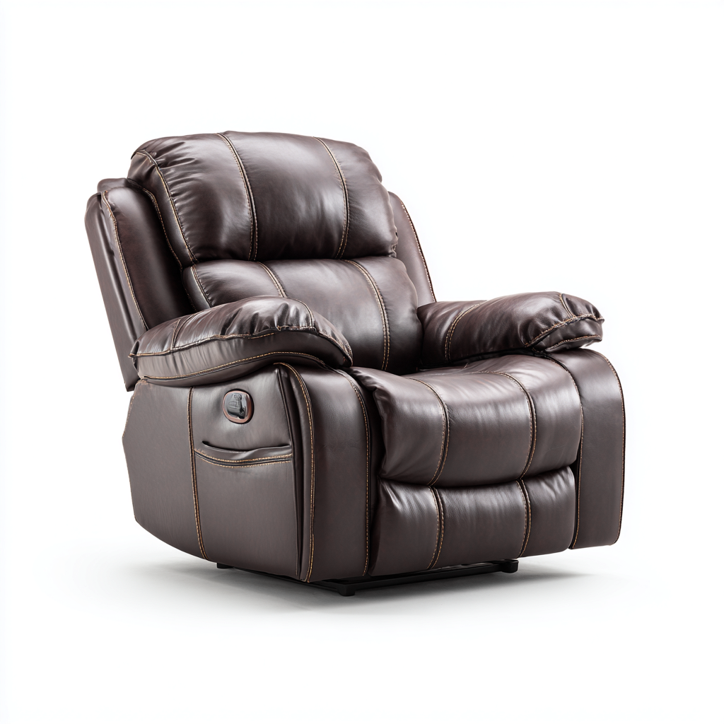 Liegesessel aus Kunstleder 100x95x100 cm - Dunkelbraun - Klassisches Design für Wohnzimmer-Domainota