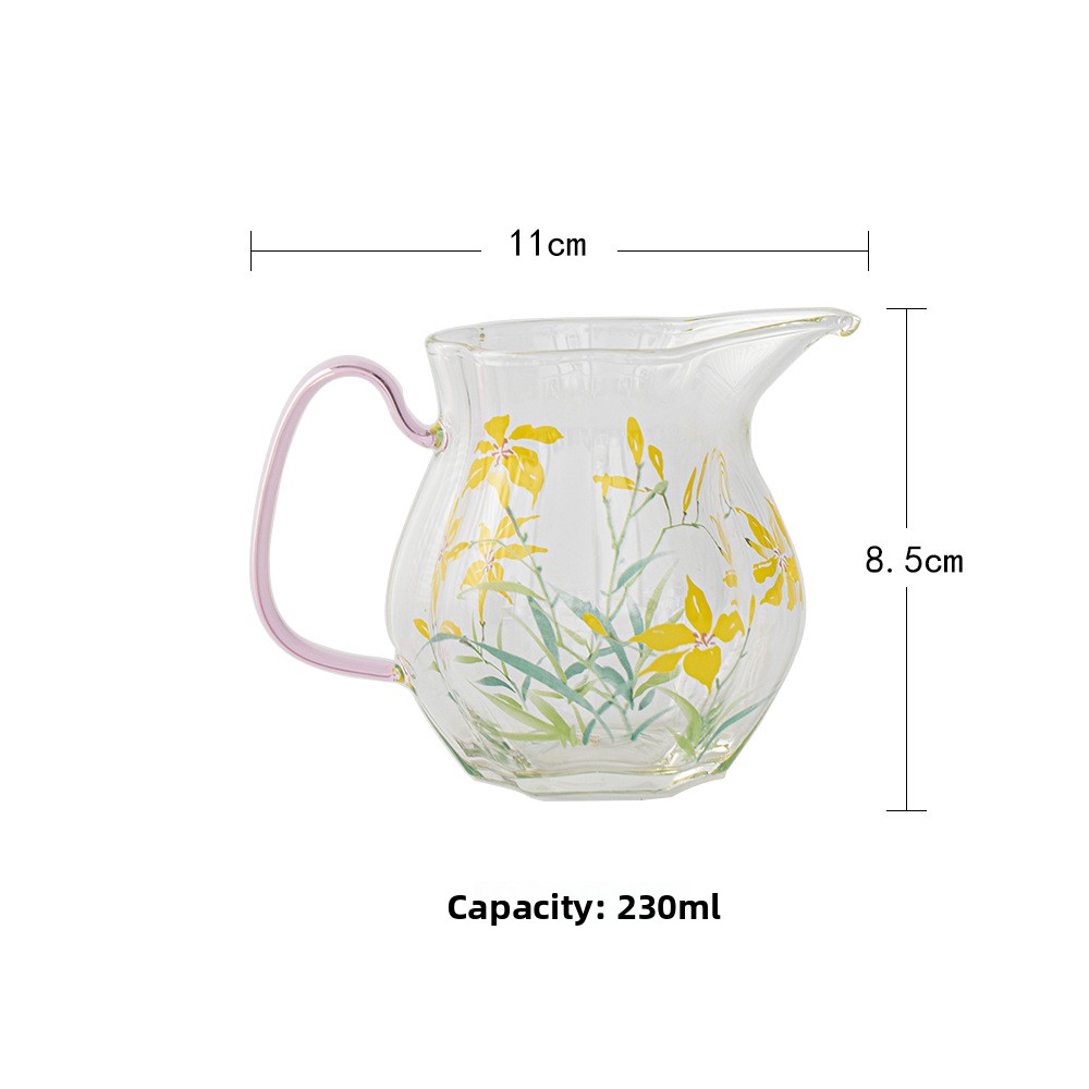 Moji Ruili Heat-Resistant Glass Fair Cup – Handle Tea Sea, High Aesthetics Tea Divider, Home Tea Ceremony Accessory