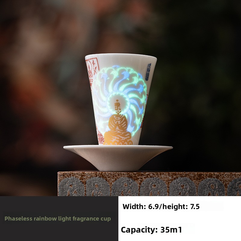 TEAGIFT Dunhuang No-Form Buddha Light-Up Tea Cup – Cultural and Creative Series, Personal Exclusive Master Cup, High-End Ceramic Gift for Home Use