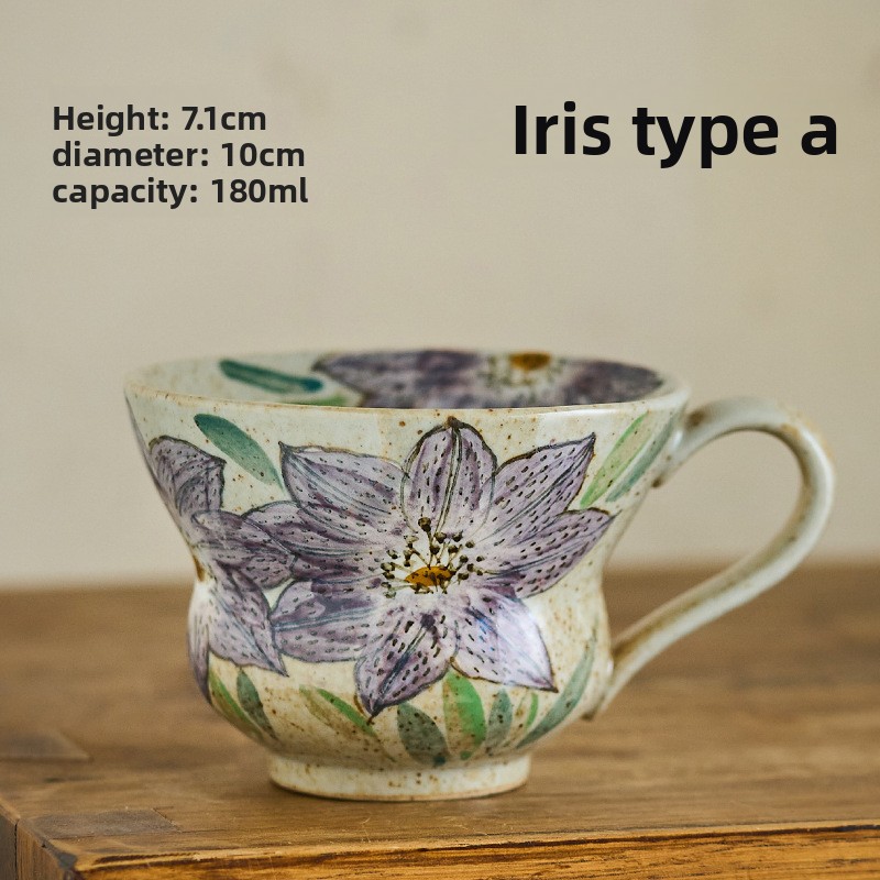 Taomeiji Neo-Chinese Style Handmade Ceramic Mug – Hand-Painted Sunflower Coffee Cup, Small Capacity Couple Mugs for Daily Use