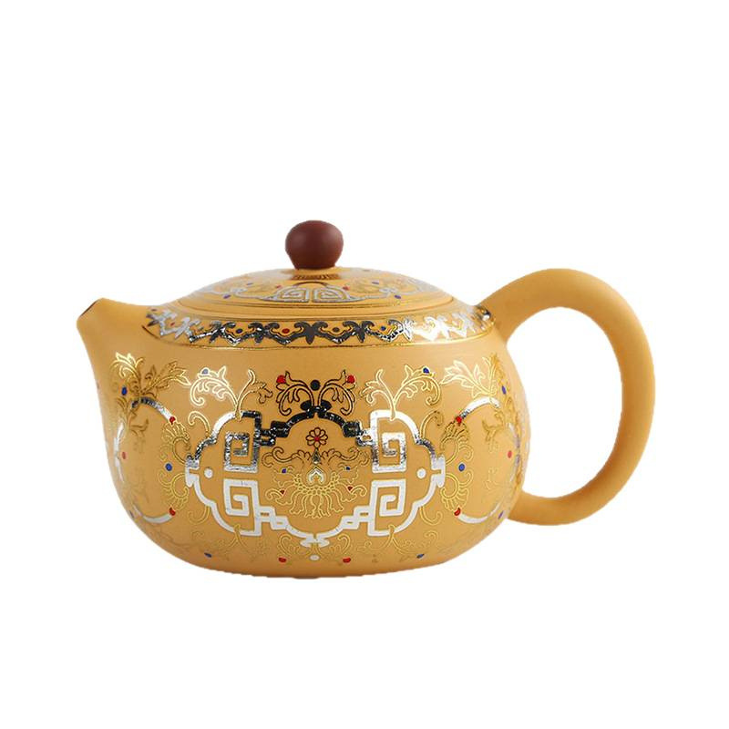 TEAGIFT Raw Ore Green Clay Yixing Teapot – High-End Phoenix Song Xishi Teapot, 1 Pot 2 Cups Chinese Style Kung Fu Tea Set for Home