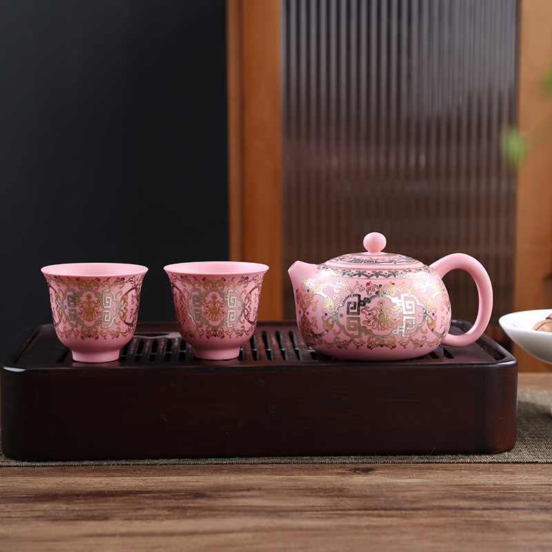 TEAGIFT Raw Ore Green Clay Yixing Teapot – High-End Phoenix Song Xishi Teapot, 1 Pot 2 Cups Chinese Style Kung Fu Tea Set for Home