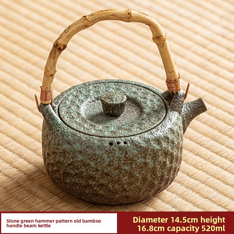 TEAGIFT Ceramic Clay Charcoal Tea Stove – Vintage Kung Fu Tea Boiler with Ceramic Kettle, Health-Preserving Pot for Home Tea Room