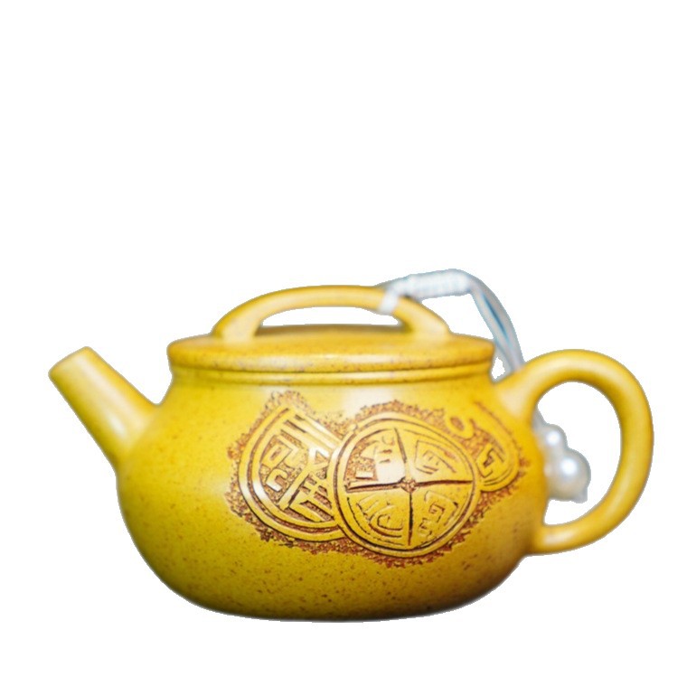 Master Handmade Yixing Purple Clay Teapot - Golden Duan Ni Clay Ancient Style Xiao Shipiao Pot, Premium Gift Tea Set for Connoisseurs