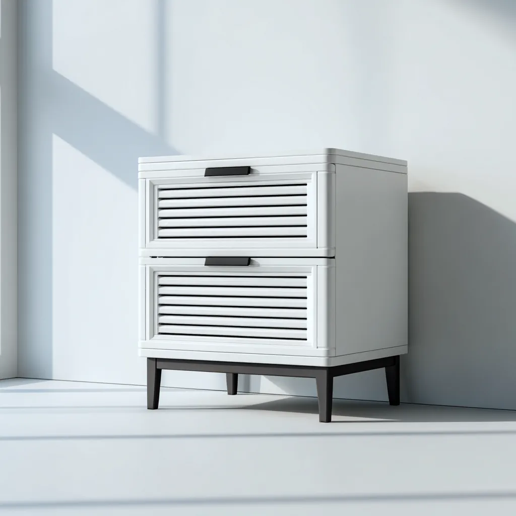 Comodino MDF laccato 46x38x62 cm - bianco-nero - camera da letto - design moderno-Havenilo