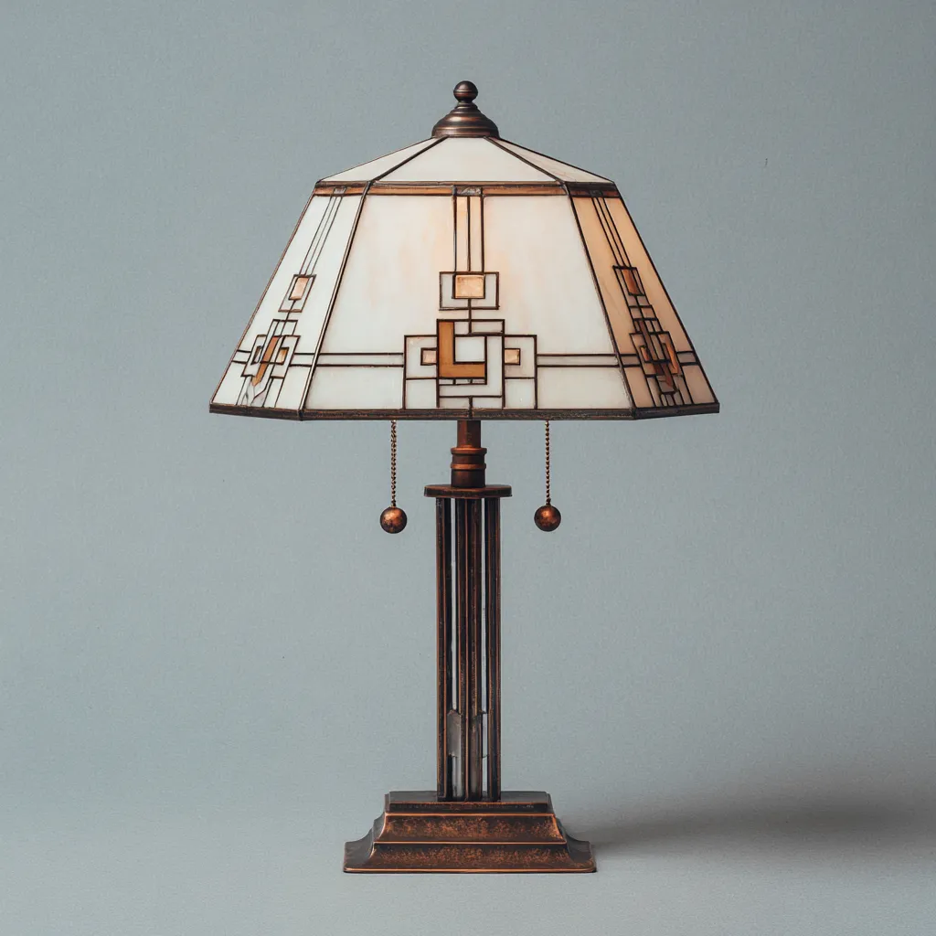 Lampada da tavolo metallo-vetro 32x32x58 cm - bronzo-avorio - design vintage-Havenilo