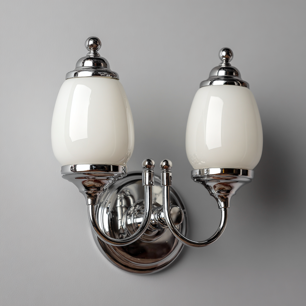 Applique metallo vetro 18x12x28 cm - argento-bianco - design classico-Havenilo