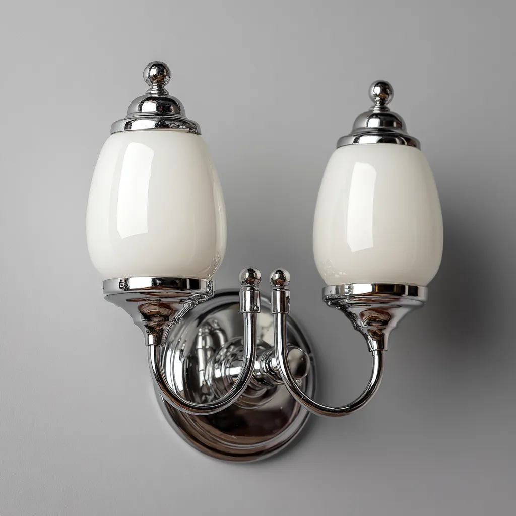 Applique metallo vetro 18x12x28 cm - argento-bianco - design classico-Havenilo