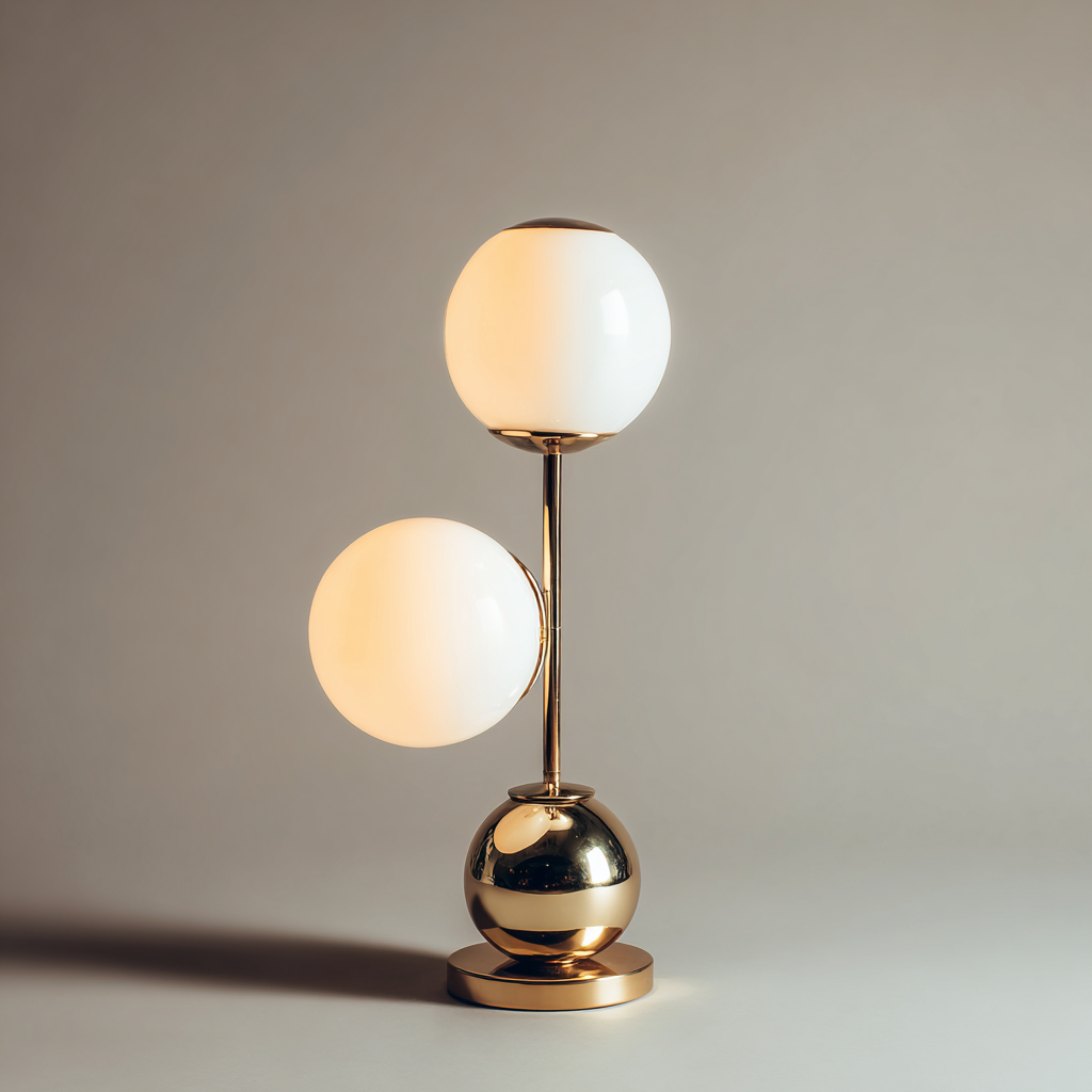 Lampada da tavolo metallo-vetro 23x18x50 cm - oro-bianco - stile moderno-Havenilo