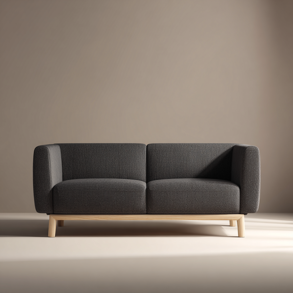 Divano lineare tessuto 150x85x75 cm - grigio scuro - design moderno-Havenilo