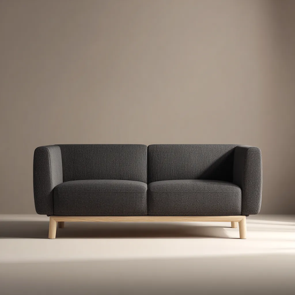 Divano lineare tessuto 150x85x75 cm - grigio scuro - design moderno-Havenilo