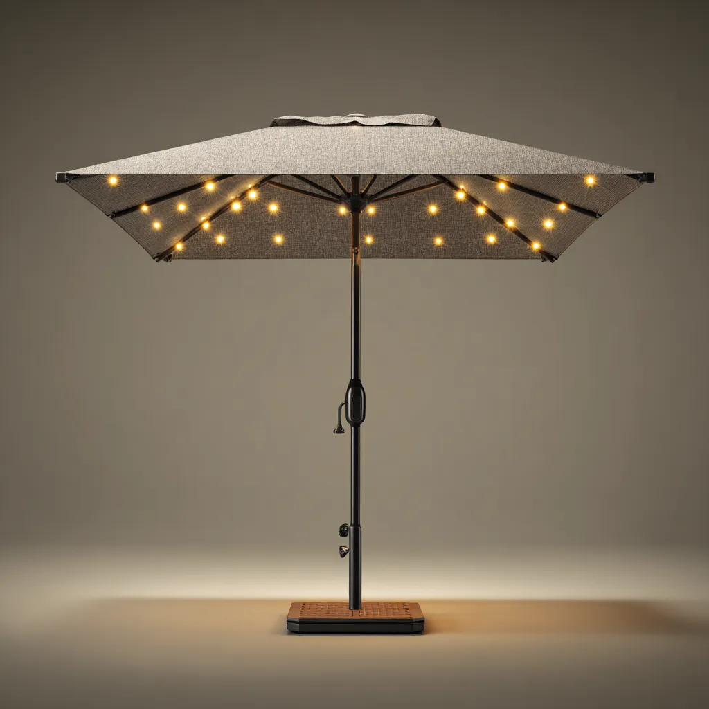 Ombrelloni da giardino in poliestere 210x210x235 cm - grigio - stile moderno adatto per esterni-Havenilo