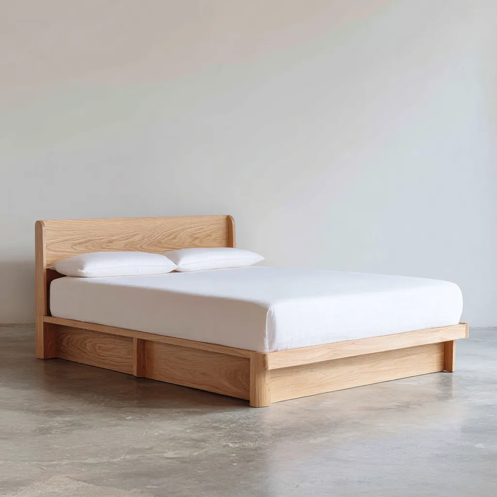 Letto matrimoniale legno 210x165x100 cm legno chiaro uso camera da letto - design moderno con struttura robusta-Havenilo