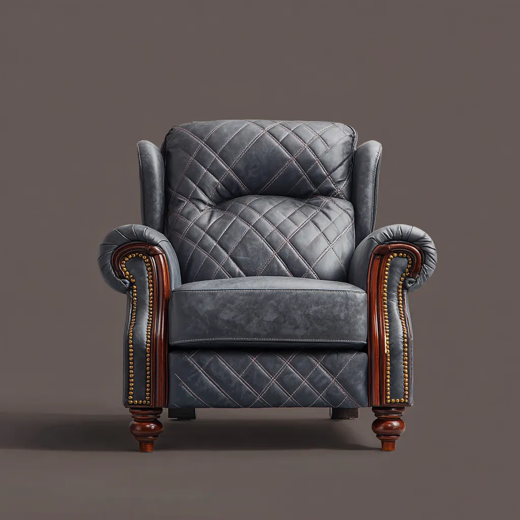 Poltrona reclinabile in pelle 95x90x105 cm - grigio scuro - design classico e confortevole-Havenilo