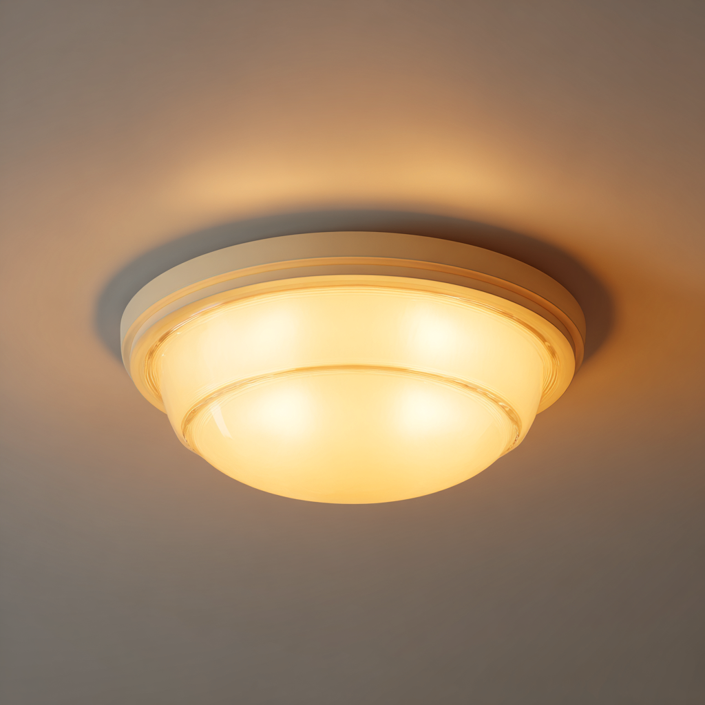 Lampada da soffitto metallo-vetro 30x30x12 cm - crema-bianco - design classico-Havenilo