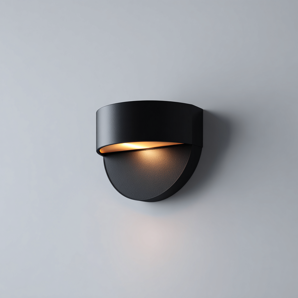 Applique in metallo 18x10x15 cm Nero per ambiente interno - design moderno-Havenilo