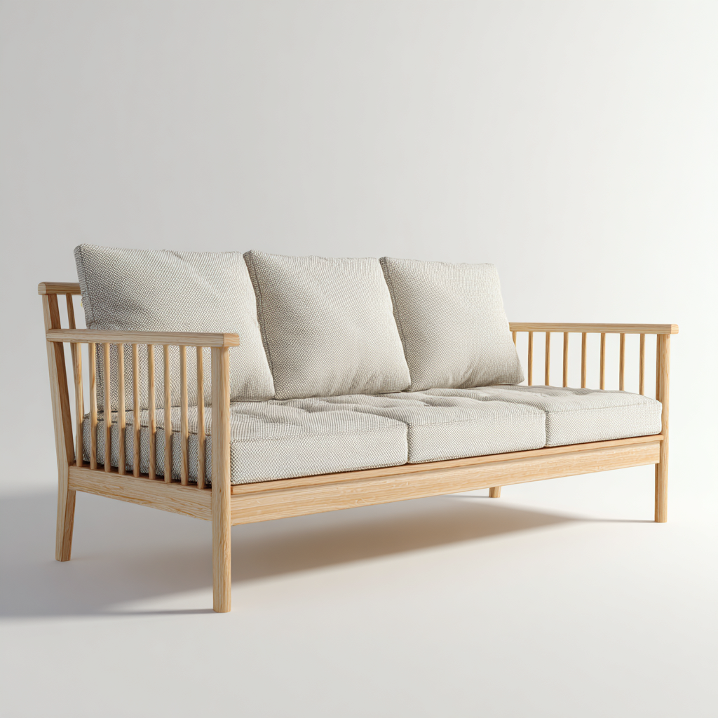 Panca da giardino 180x75x85 cm legno con cuscini beige per terrazza e giardino design naturale-Havenilo