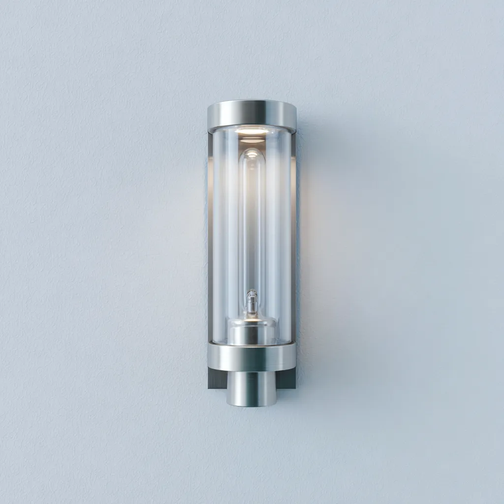 Applique - struttura in metallo e vetro 28x10x9 cm - argento - stile moderno-Havenilo