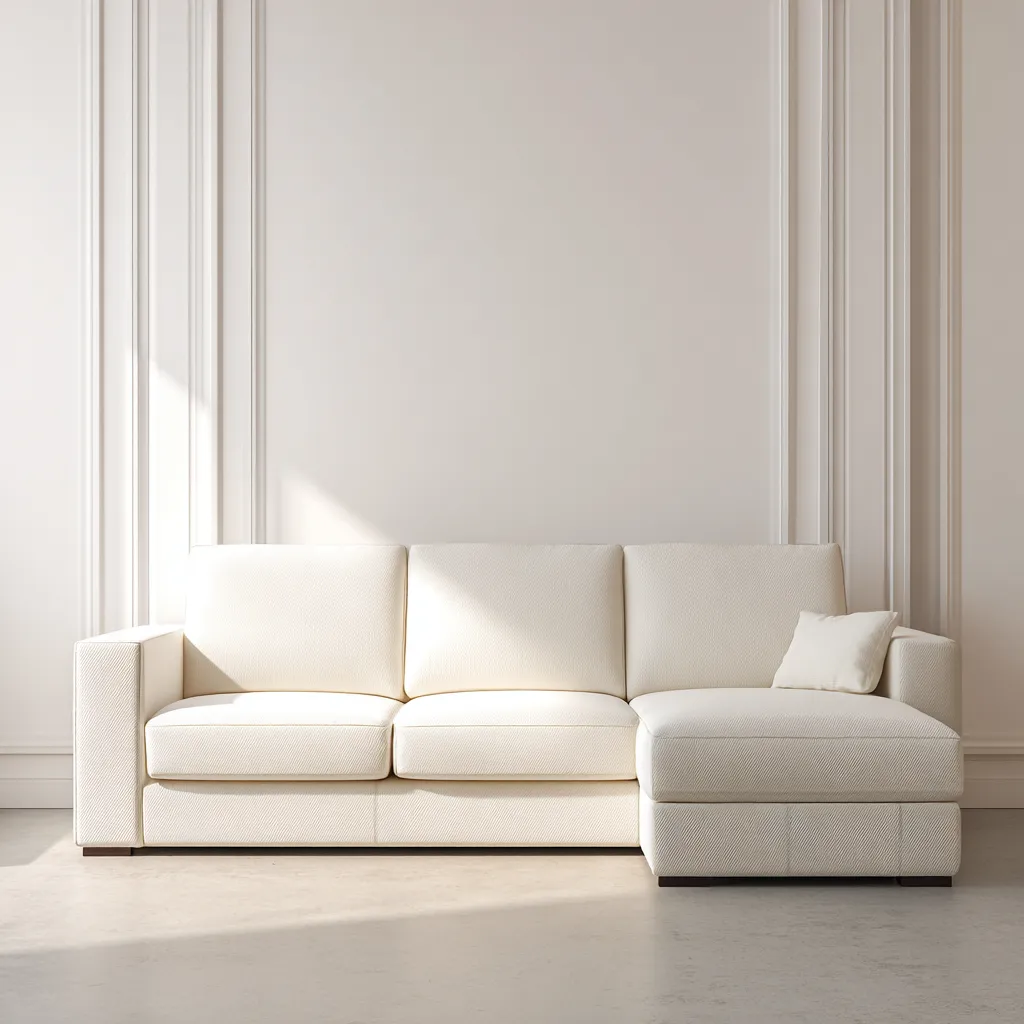 Divano angolare tessuto 260x160x85 cm - beige - design moderno-Havenilo