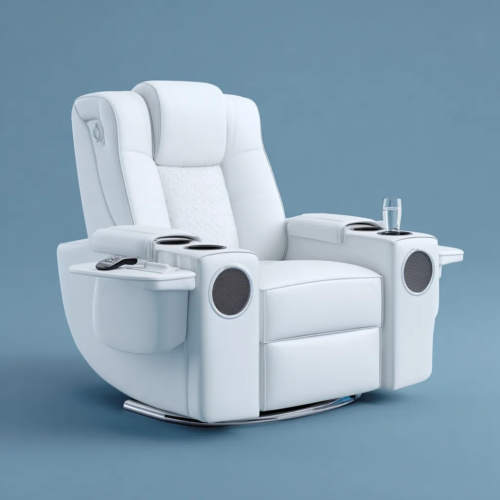 Poltrona reclinabile pelle 100x95x110 cm bianco design moderno per soggiorno-Havenilo