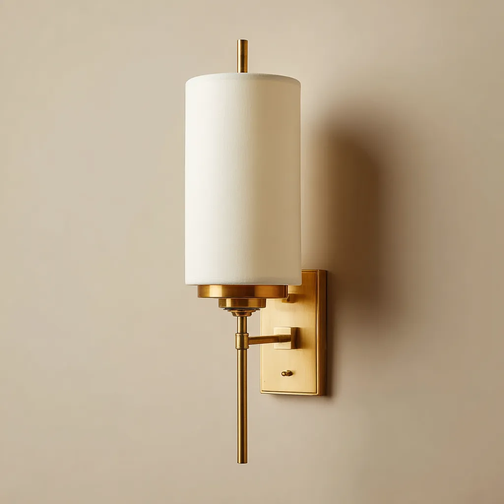Applique metallo-tessuto 30x12x36 cm - oro-bianco - design moderno-Havenilo