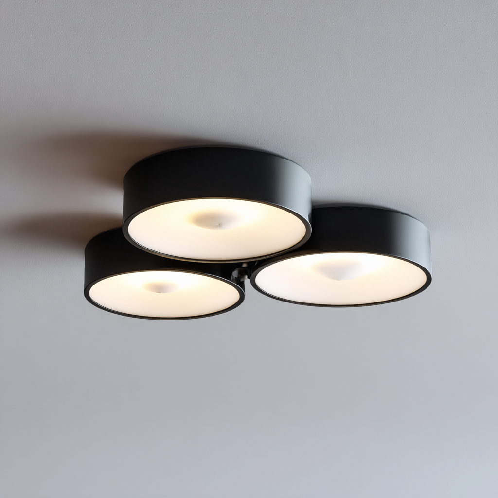 Lampada da soffitto metallo-vetro 38x38x13 cm - nero-bianco - design moderno-Havenilo