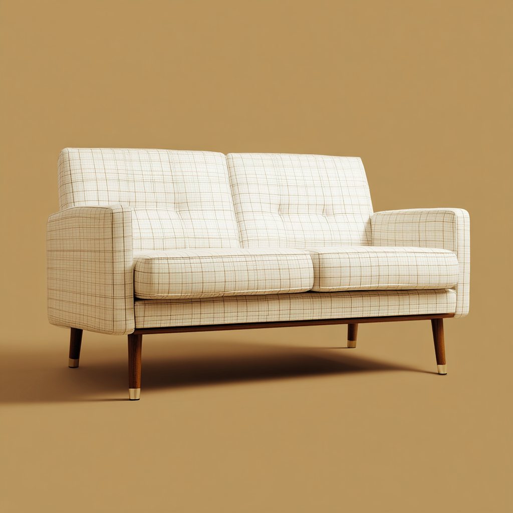 Divano lineare tessuto 185x85x84 cm crema design moderno adatto al soggiorno-Havenilo