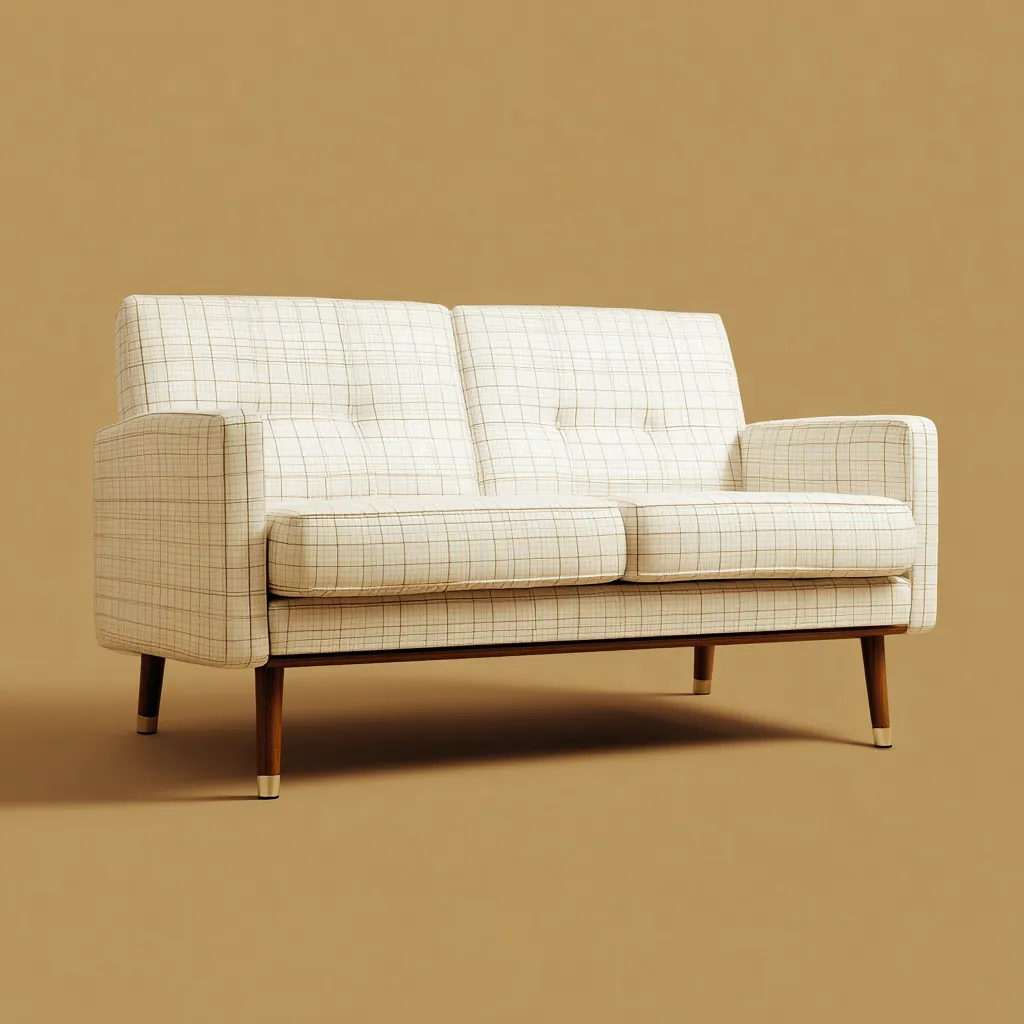 Divano lineare tessuto 185x85x84 cm crema design moderno adatto al soggiorno-Havenilo