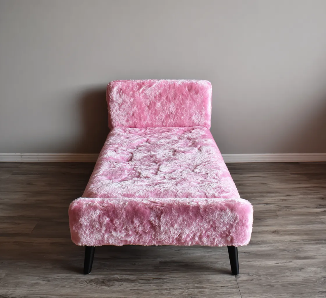 Letto singolo peluche 200x90x85 cm - rosa - design contemporaneo-Havenilo