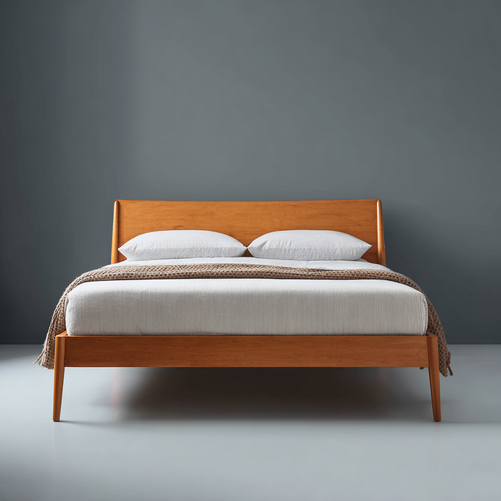 Letto matrimoniale legno 210x160x95 cm legno-bianco-marrone - design scandinavo-Havenilo