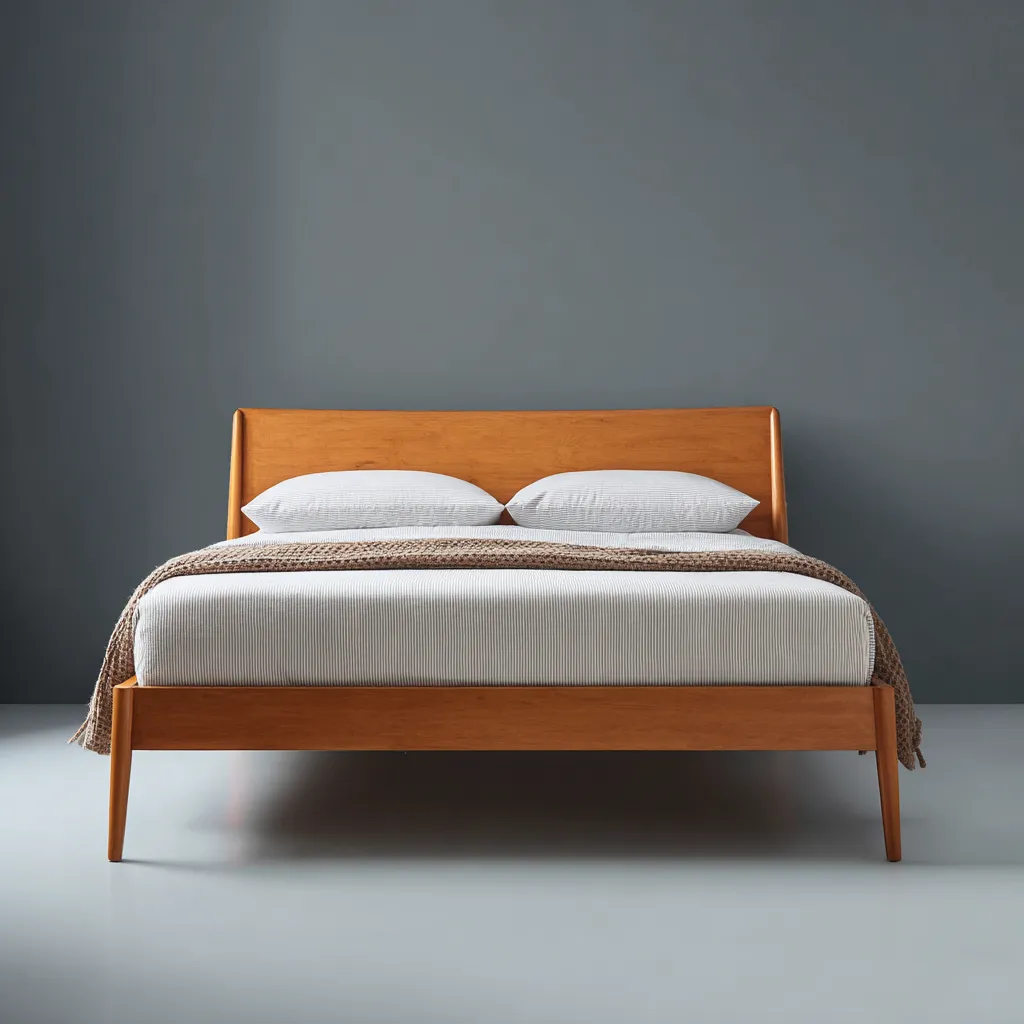 Letto matrimoniale legno 210x160x95 cm legno-bianco-marrone - design scandinavo-Havenilo