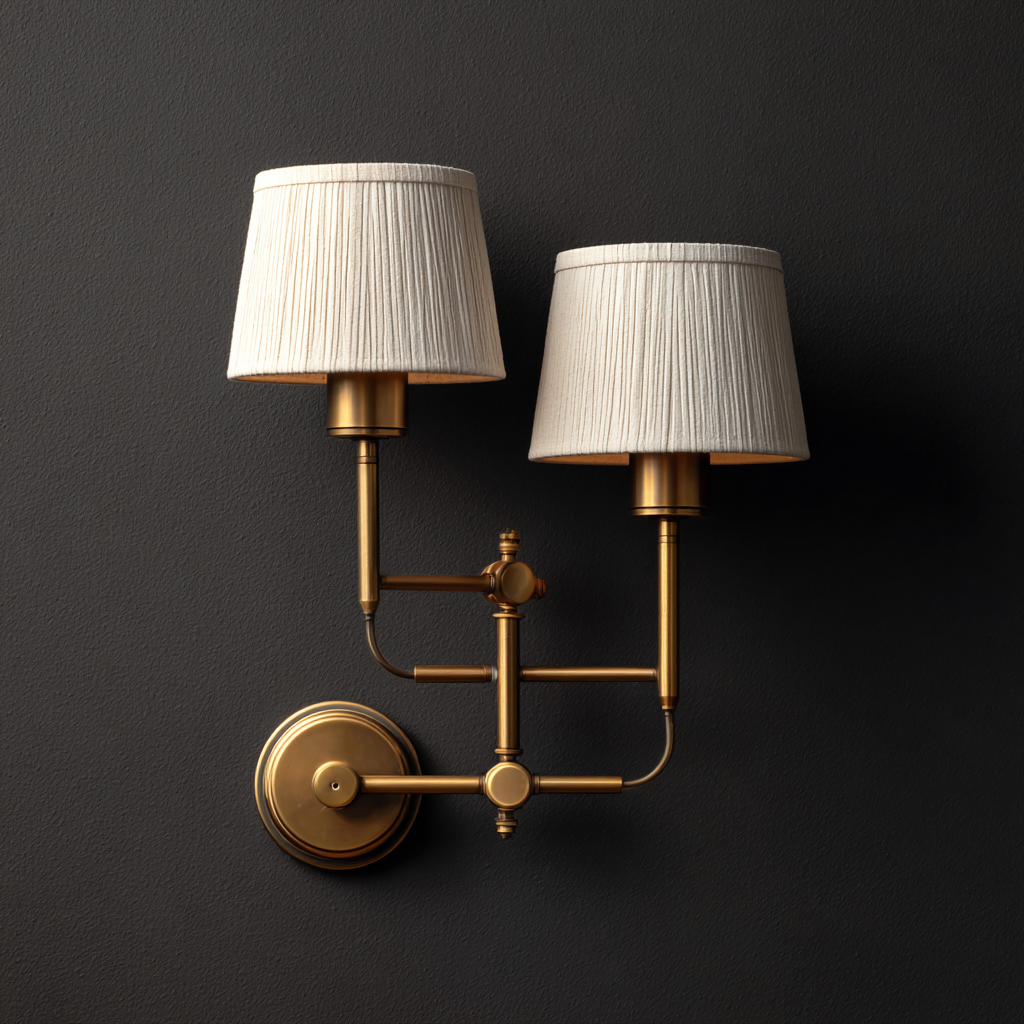 Applique metallo-tessuto 32x18x28 cm - oro-bianco - stile classico-Havenilo